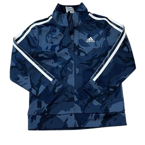 Adidas Kids Tricot Blue Camo Track Jacket 5 Big Boys - Picture 1 of 4