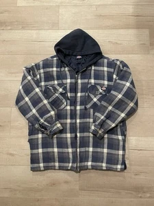 VINTAGE Dickies Jacket Mens Xl Black Grey Blue Work Shacket Shirt Lumberjack Y2K - Picture 1 of 3