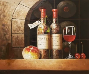 Classic Wine Cellar, #WB3C-2,  20x24,100% hand Painted Oil Painting on Canvas - Picture 1 of 5