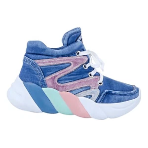 Denim Sneakers, Handmade Women's Sneakers / Birthday Gift - Picture 1 of 6