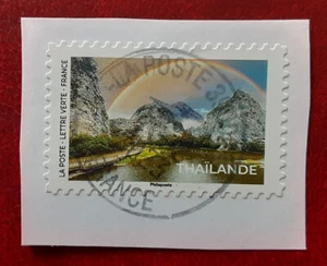 FRANCE 2023 Green Letter Thailand Rainbow on Piece SOTN Scott 6362 Superb 7887 - Picture 1 of 2