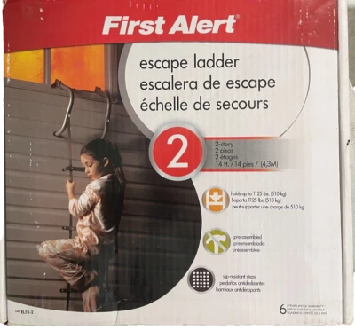 First Alert Fire Escape Ladder 2-Story 14' Never Used - Image 1 of 3