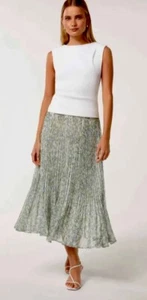 Bnwt FOREVER NEW Size 16 Della Pleated Midi Skirt CURRENT SEASON - Picture 1 of 11