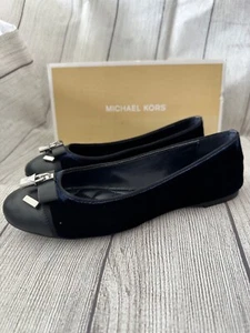 Michael Kors l Alice Ballet Blue Velvet Flats 7.5m - Picture 1 of 7