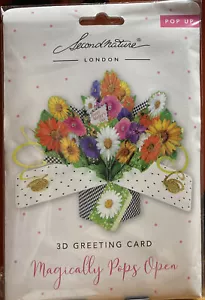 🎁 Mother's Day Gift💐 3D Pop Up Flower Bouquet -Second Nature  Greeting Card  - Picture 1 of 7
