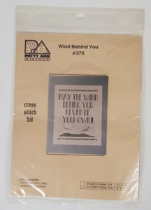 Vintage Patty Ann Creations Funny "Wind Behind You" Cross Stitch Kit No. 375 - Imagen 1 de 4