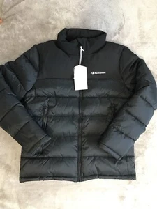 Chaqueta acolchada negra de invierno Champion Outdoor con capucha Tech Fill cremallera completa para hombre talla L - Imagen 1 de 10