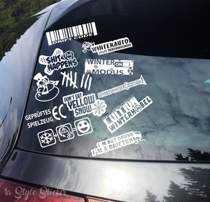 Winteraufkleber Set 11 Sticker Winterauto  oem  jdm yellow snow style 13 - Bild 1 von 2