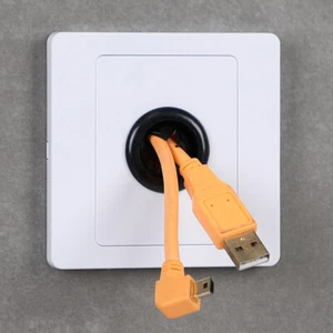 5 Pcs With Rubber Pad Cover Wall Plate for Cables Outlet Management Tv - Picture 1 of 12
