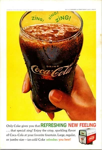 Vintage 1962 Coke Hand Holding Glass Advertising Advertisement - Picture 1 of 1