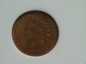 1907 USA indian head Cent penny Uncirculated Red - Picture 1 of 2