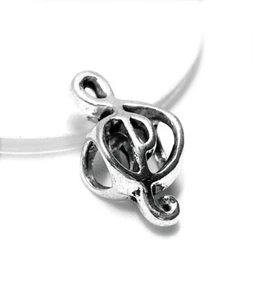 LLAVE AGUDA DE CUENTAS ESPACIADORAS MÚSICA 18x9x6mm PLATA ANTIGUA GRANDE 4-5mm AGUJERO 10 piezas VENTA - Imagen 1 de 2