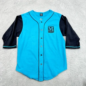 Florida Marlins Jersey Shirt Men Large Blue Black Baseball MLB Button Front Logo - Picture 1 of 17