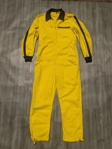 Vintage 1970s Formula Atlantic Racing Yellow Pages Crew Coveralls  Suit Adult L - Picture 1 of 7