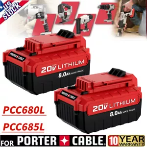 20V Max PCC685L PCC682L for Porter Cable 20Volt 8.0,3.0Ah Battery Lithium-Ion - Picture 1 of 22