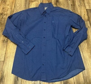 Cinch Lynyrd Button Down Shirt Medium Blue Geometric Medallion Print - Picture 1 of 4