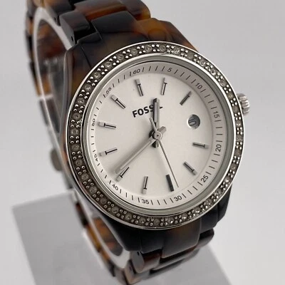 Fossil Stella Watch ES-2680 Womens Date Mini 30mm Case Petite Wrist Quartz - Image 1 of 4