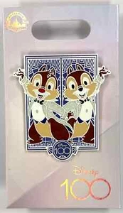 2022 Disneyland Resort 100th Anniversary Chip & Dale Glitter Disney 100 Rack Pin - Picture 1 of 1