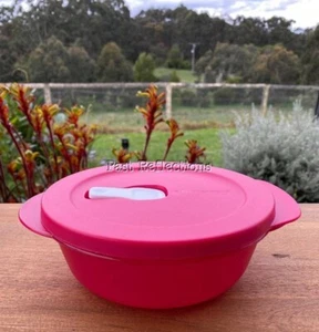 TUPPERWARE CRYSTALWAVE 600L MICROWAVE BOWL RED - Imagen 1 de 2