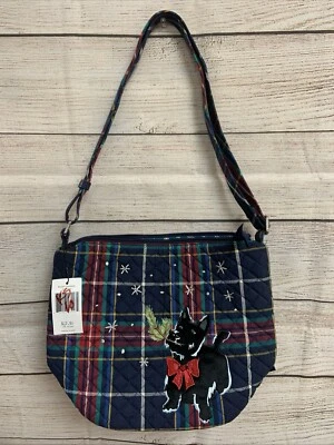 Bolso Bandolera Vera Bradley‎ Bucket Scottie Dog Azul Marino/Multi Acolchado Nuevo con Etiquetas Foto 1 de 4