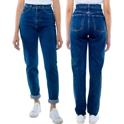AMERICAN APPAREL LADIES HI-WAIST JEANS MEDIUM WASH 100% COTTON CHOICE OF SIZE - Image 1 of 4