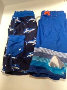 Lot Of 2 Boys Swim Trunk Cat and Jack Size M 8-10 - Picture 1 of 8