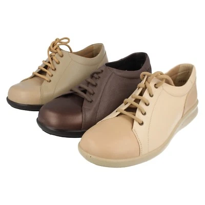 Ladies Easy B Leather Lace Up DB Wide Fit Shoes : Phoebe FACTORY SECONDS - Image 1 of 4