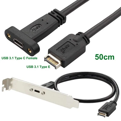 USB 3.1 Front PCI-E Panel Header to Type-C Female Extension Cable w/ Mount Screw - Image 1 of 4