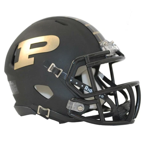 Purdue Boilermakers Anodized Black Riddell Speed Mini Football Helmet Cover