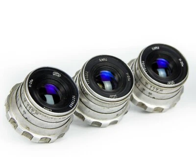 Soviet Lens INDUSTAR - 26M  f2.8/52 mm Copy Leica mount M39 Zorki FED RF - 3 pcs - Image 1 of 4