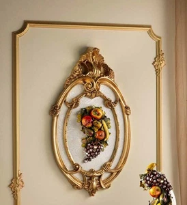 QUADRO OVALE IN CERAMICA CON FRUTTA E CRISTALLI SWAROVSKI CUCINA - Foto 1 di 1