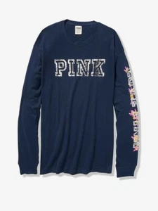 Camiseta Victoria’s Secret ROSA Bling Campus Manga Larga Timbre S - Imagen 1 de 3