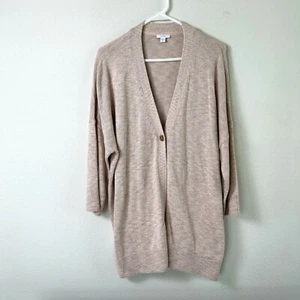 Maglione cardigan J Jill Pure Jill taglia XL rosa alto erica scollo a V un bottone - Foto 1 di 13