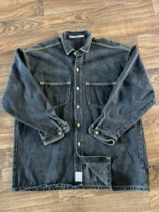 Vintage Herren Made in USA Quicksilver Kontrastnähte Denim Jeansjacke Shacket - Bild 1 von 8