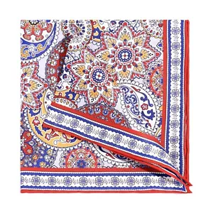 100%Silk Men's Pocket Square Red Classical Pattern Handkerchief 11.8in 30cm - Picture 1 of 12