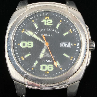 Tommy Bahama Relax Hombre Negro y Plata Día Ind. Reloj Acero TB RLX1016 Foto 1 de 4