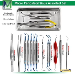 Set assortito sinusoidale micro periostiale ascensori tunnel sinusoidale Lucas Curettes - Foto 1 di 10