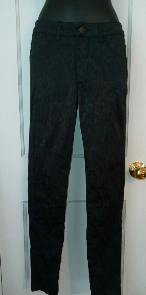 CELEBRITY PINK *Jeans*  Black/Black Paisley Print Jeans/Pants, Size 3  28W 28I - Image 1 of 4