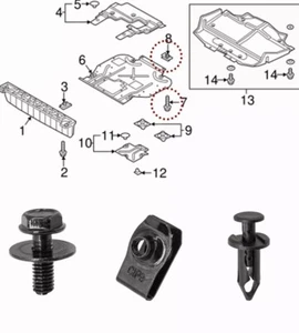 Splash Shield Guard Bumper Hardware Kit Body Bolt Clips - Picture 1 of 8