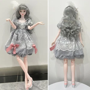 24" 60cm BJD Puppe 1/3 Kugelgelenk Bobe mit Gesicht Make-up Perücken Kleid Kleidung Sets - Bild 1 von 12