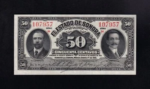 F.C. MEJICO MEXICO , SONORA , 50 CENTAVOS 1915 , S/C (UNC) , P.S1070 . - Imagen 1 de 2