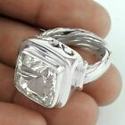 Natural Crystal Gemstone 925 Silver Cocktail Boho Ring Size M 1/2 For Women J58