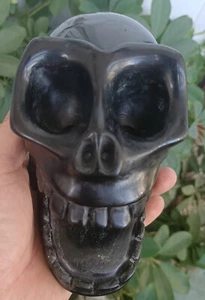 1546g Natural Obsidian Quartz Crystal Skull Skeleton Carving Healing 1 - Picture 1 of 11