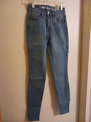 全新 Route 66 女式 0 标准高腰牛仔裤最瘦腿牛仔裤浅色 — 第 1/4 张图片