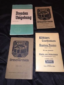 Set 4 x Paper Dresden Early 20th Centuary Germany City Maps Dresdner Heide - Picture 1 of 10