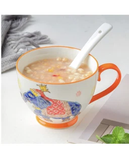 Ceramic Elephant Design Coffee/Soup Mug Cup with Spoon 17oz. DW/oven/MW Safe! - Picture 1 of 4
