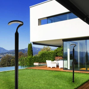 LED Aluminium Stehleuchte schwarz 160cm fest eingebaute LED SMD hell sparsam - Bild 1 von 21