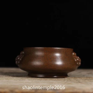 mark China antique bronze Qianlong Pure copper Tianji ear Incense burner - Bild 1 von 9