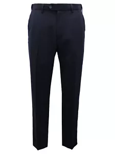 NUOVI PANTALONI UOMO IN LANA RICCA MISCELA BLU NAVY PIATTI ANTERIORI COLLEZIONE M&S VITA 32 - 42" - Foto 1 di 9