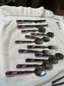 Cleveland Indians 12 Piece Flatware Mix 2 Knives Dinner Forks 4Table & Teaspoons - Picture 1 of 7